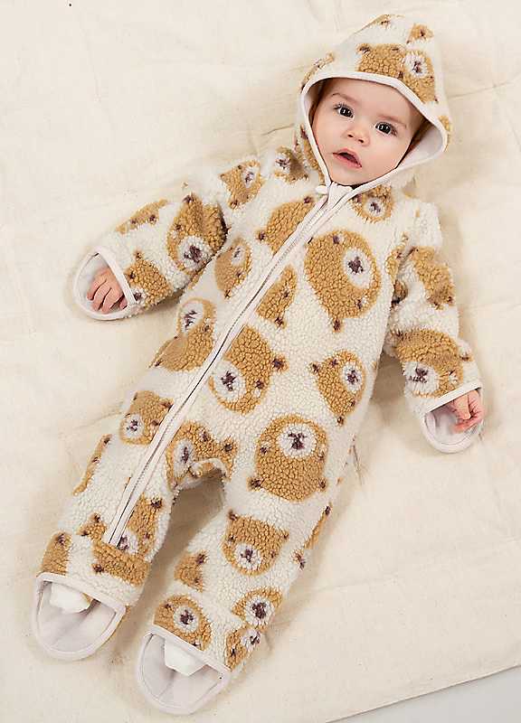 Kite Beige Baby Teddy Fleece Pramsuit