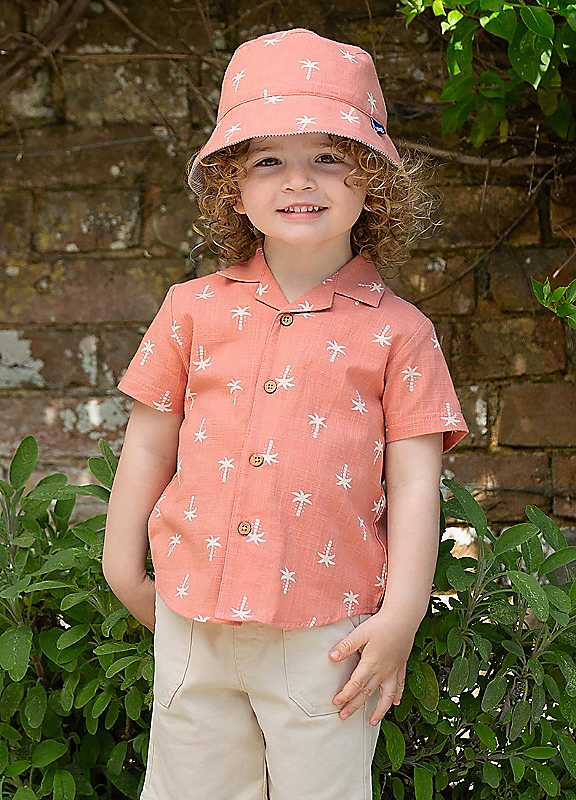 Kite Orange Coco Palm Organic Cotton Shirt Small