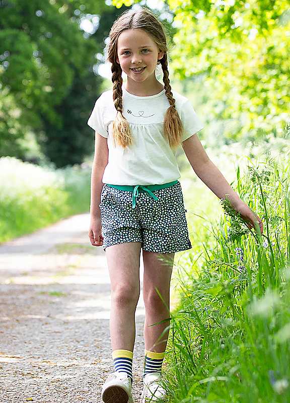 Kite Blue Dinky Ditsy Organic Cotton Shorts Small