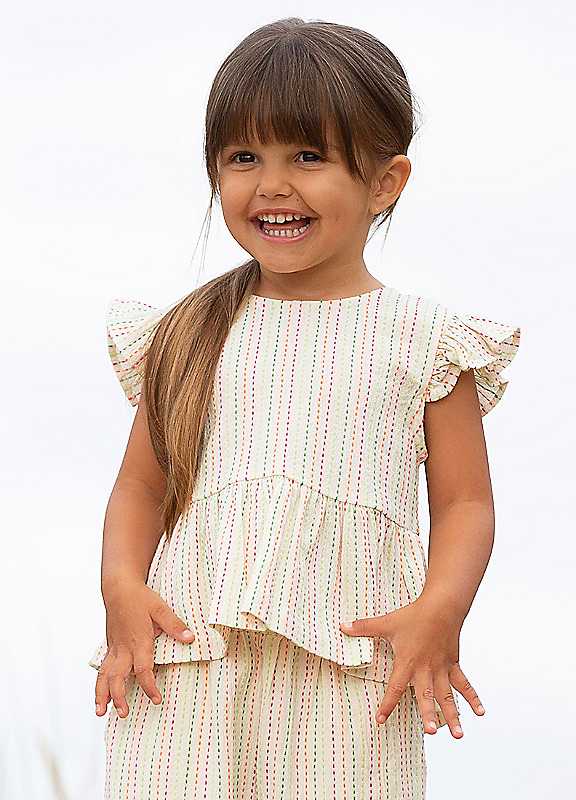 Kite Cream Kids Special Stripe Organic Cotton Blouse