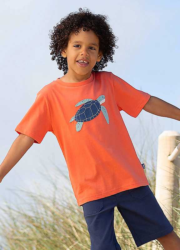 Kite Orange Turtle Organic Cotton Tshirt Small