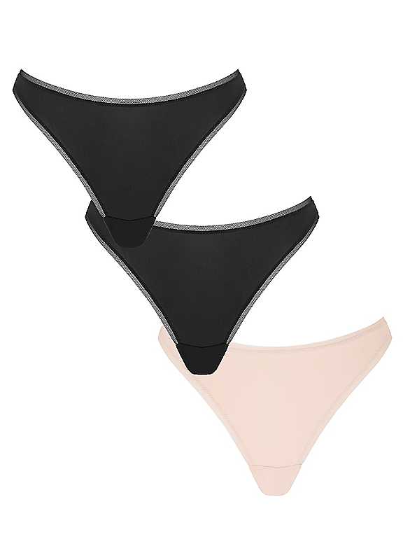 Knickerbox Black Multi Pack Of 3 Brazilian Briefs