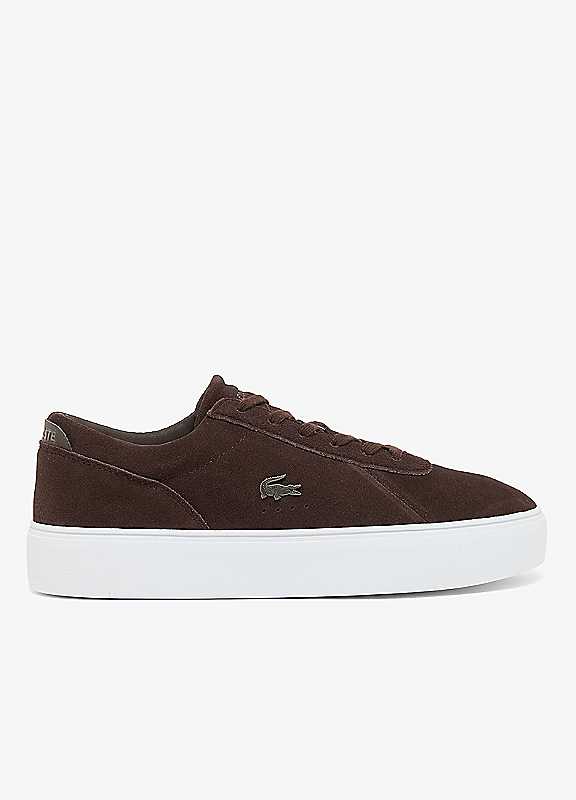 Lacoste Men's Dark/Brown Court Set Suede Trainer - Image 3