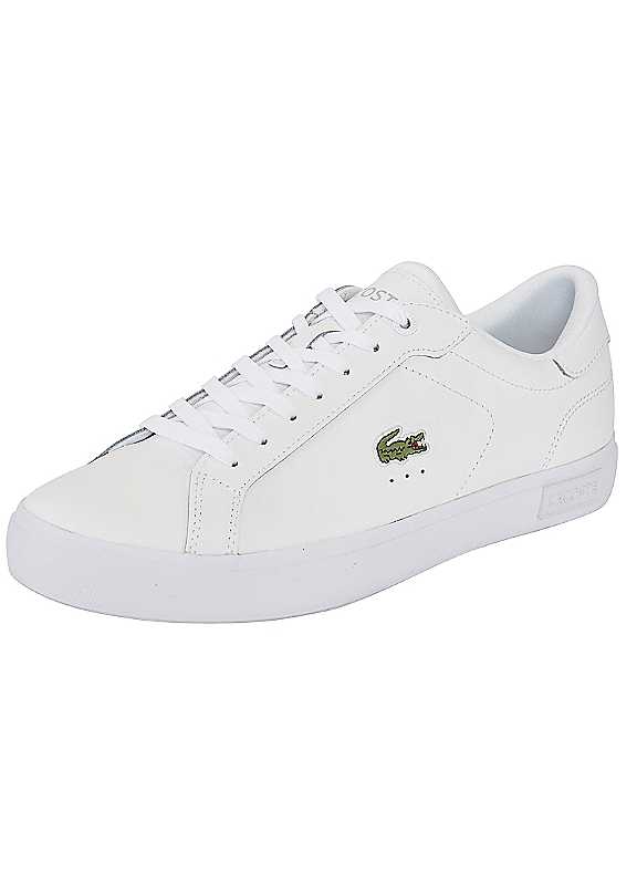 Lacoste Powercourt 125 2 SMA Leather Trainers, White/White - 9 UK - Image 5