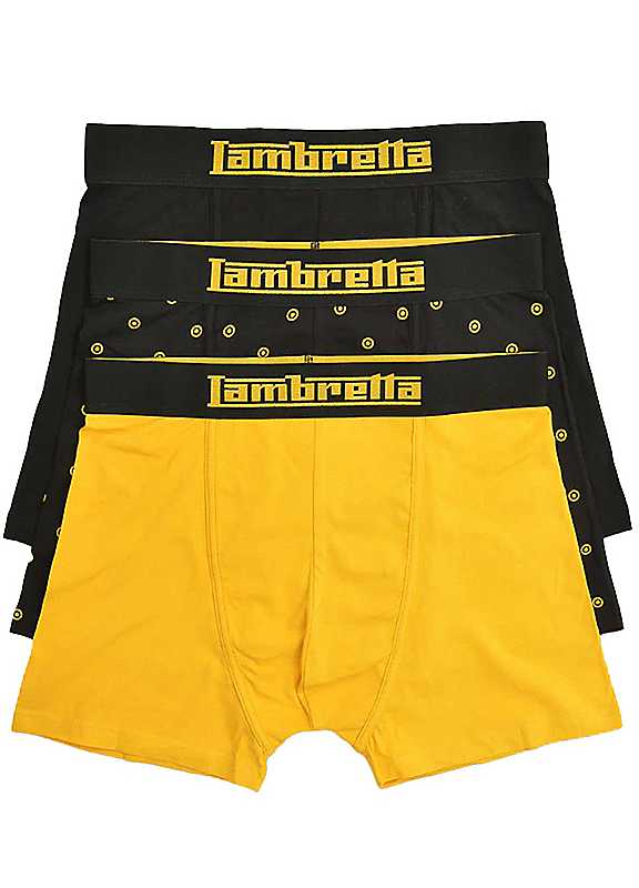 Lambretta Black Pack Of 3 Target Boxer Shorts