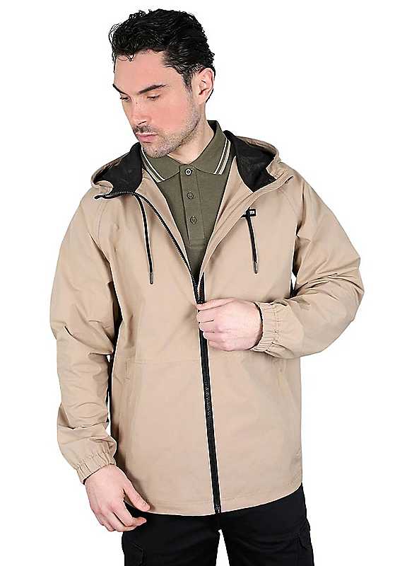 Lambretta (M, Stone) Mens Ripstop Hooded Jacket - Image 3
