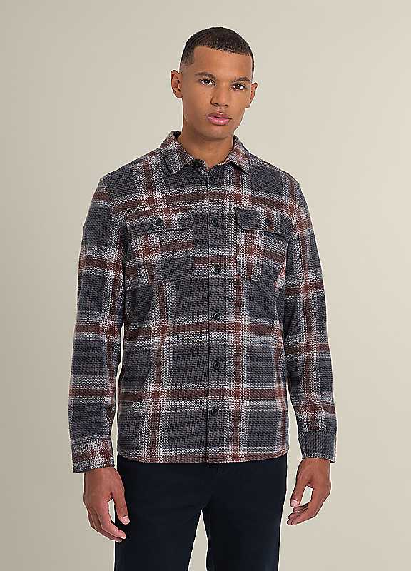 Skagen Mens Check Jersey Casual Overshirt - - Image 3