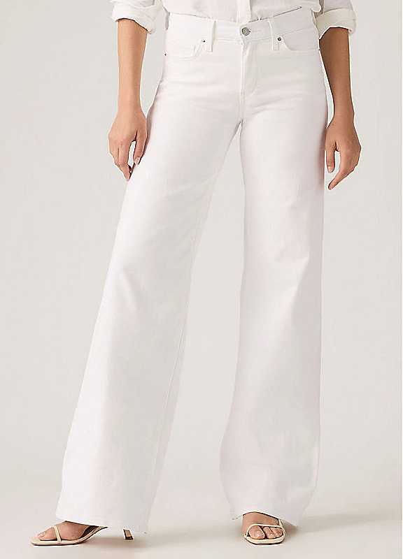 Levi's Soft Clean White 318 Wide-Leg Jeans - Image 2