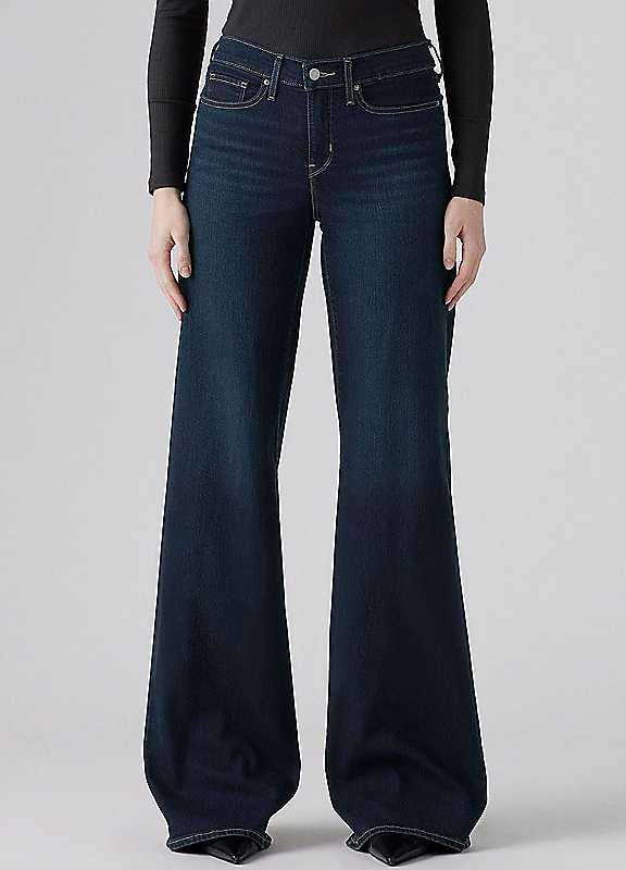 Levi's Dark Blue Denim 318 Wide-Leg Jeans - Image 3