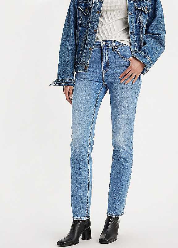 Levi's Cool Journey 724 Mid Blue Straight Leg Jeans Large