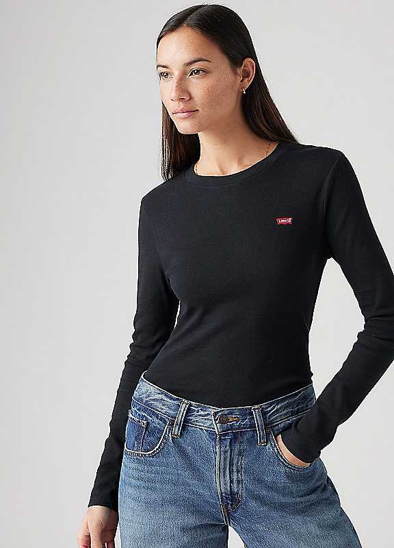 Levis Women's Blue Long Sleeve Baby T Shirt in Size 16, Sports Direct - Image 4