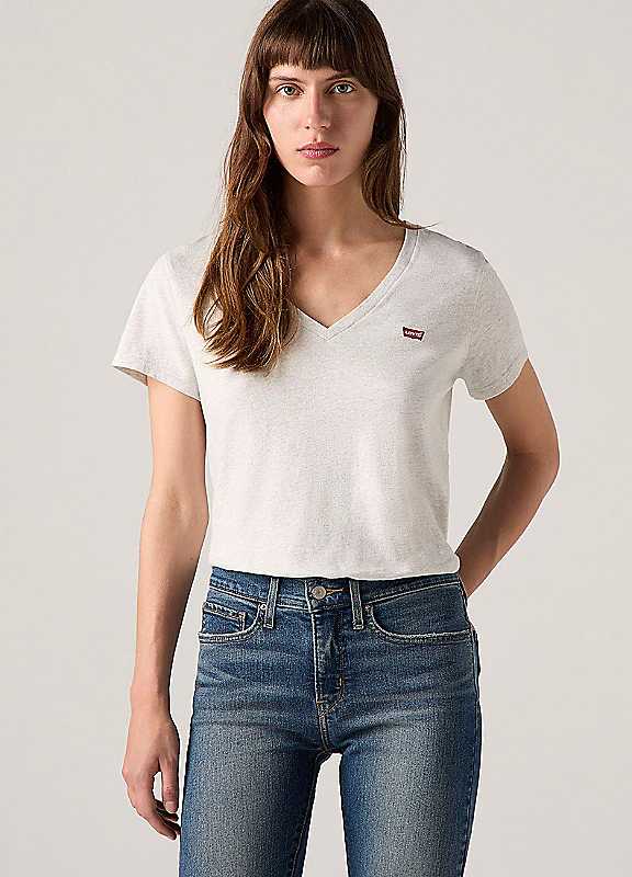 Levi's Grey Vneck Perfect Tee Small