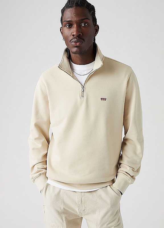 Levi's Natural Long Sleeve Half Zip Sweatshirt - Image 2