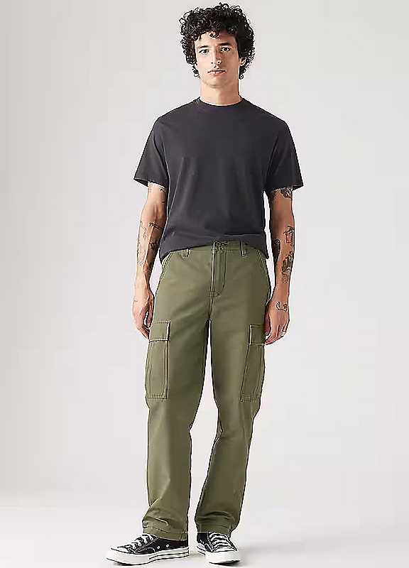 Levi's Men's Olive Night Straight Leg Cargo Pants 34R