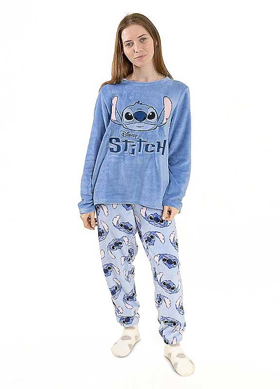 Lilo & Stitch Women's Blue Lilo Stitch Long Sleeve Long Leg Pyjama Set