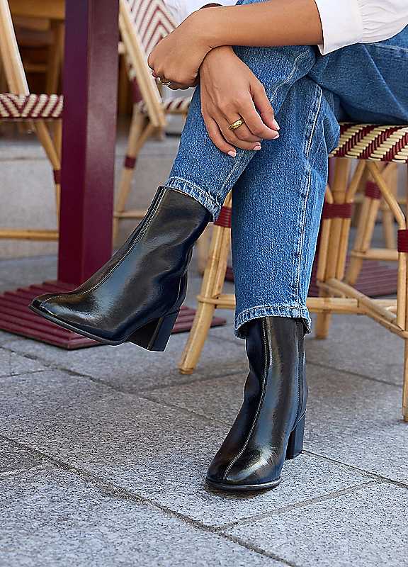Linzi Black Selected Block Heeled Ankle Boots