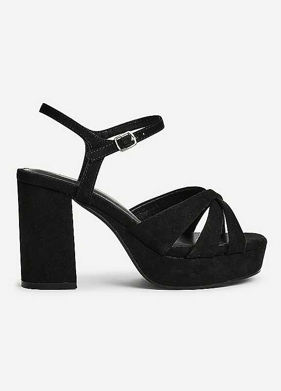 Linzi Black Selene Wide Fit Platform Heels