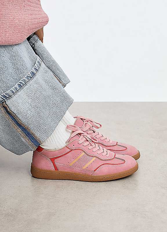 Linzi Pink Vortex Red Retro Style Trainers