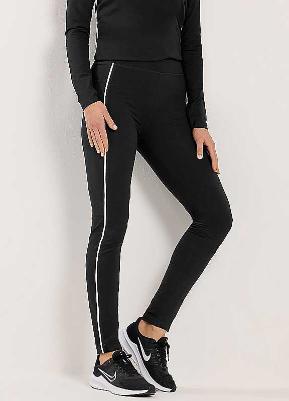 Long Tall Sally Women's Tall Active Piped Leggings Pants in Black | Size: 8 - Image 3
