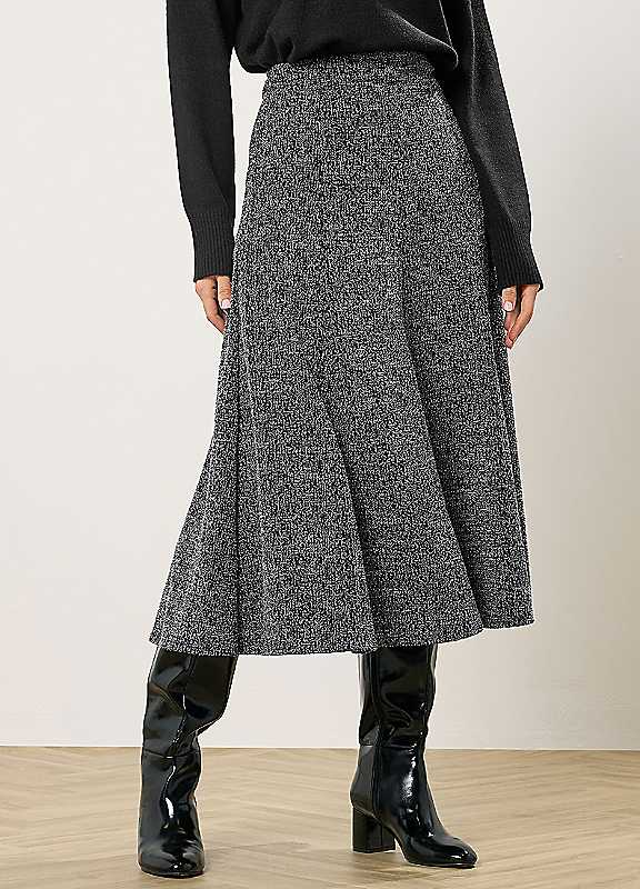 Long Tall Sally Women's Charcoal Tall Boucle Midi Skirt In | Size: 8 - Image 3