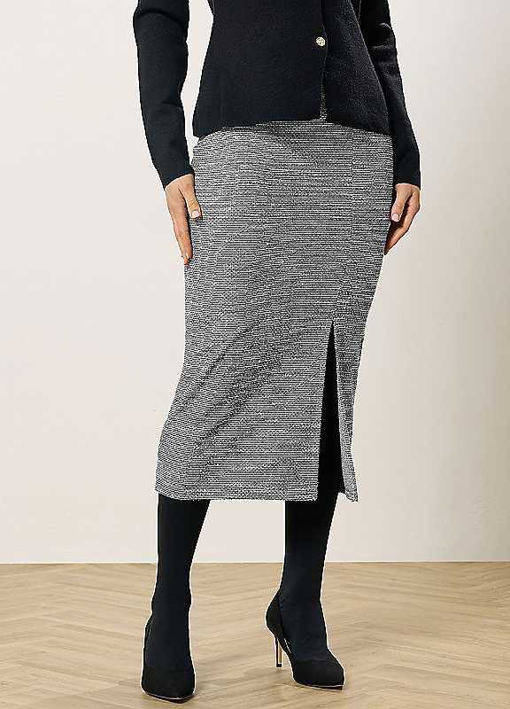 Long Tall Sally Women's Grey Tall Boucle Pencil Midi Skirt In | : Size 8 - Image 3