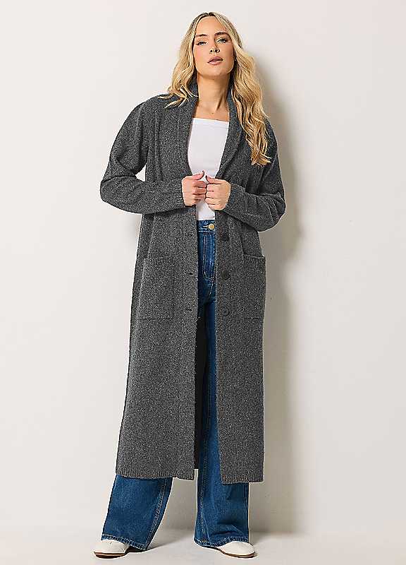 Long Tall Sally Women's Grey Tall Knitted Coatigan In | : 10/12 - Image 3