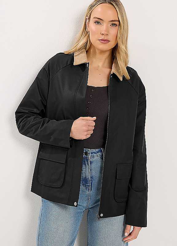 Long Tall Sally Women's Black Tall Cord Collar Jacket In | Size: 10 - Image 7
