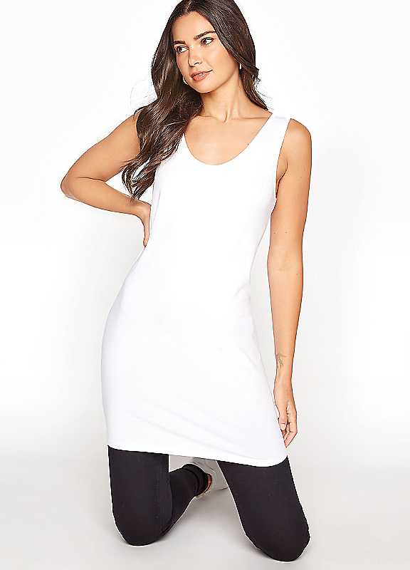 Long Tall Sally Women's White Tall Longline Vest Top In | Size: 22/24 - Image 3