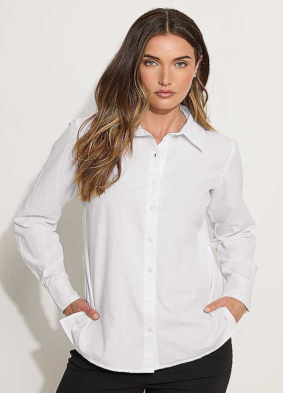 Long Tall Sally Women's White Tall Cotton Shirt In | : Size 12 - Image 8