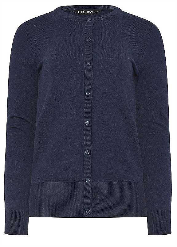 Long Tall Sally Women's Tall Crew Neck Button Cardigan Sweater in Dark Navy | Size: 14-16 - Image 5