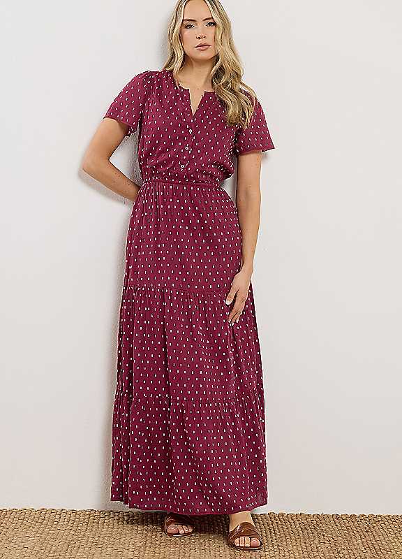 Long Tall Sally Women's Wine Tall Spot Tiered Maxi Dress In | Size: 24 - Image 3