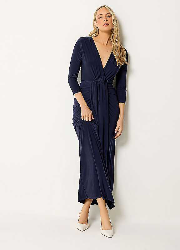 Long Tall Sally Women's Dark Navy Tall Drape Wrap Maxi Dress In | Size: 8 - Image 3