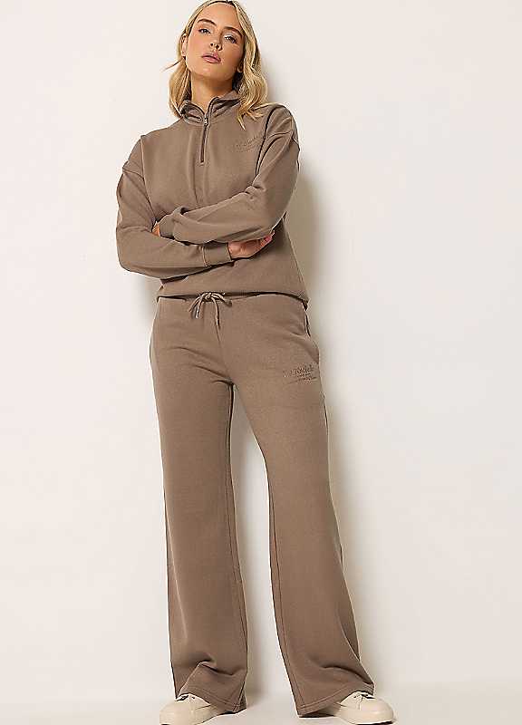 Long Tall Sally Women's Brown Tall Wide Leg Joggers In | : Large - Image 3