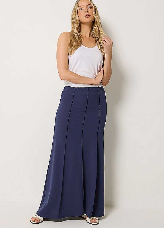 Long Tall Sally Women's Dark Blue Tall Flare Seam Maxi Skirt In Size 16 - Image 3