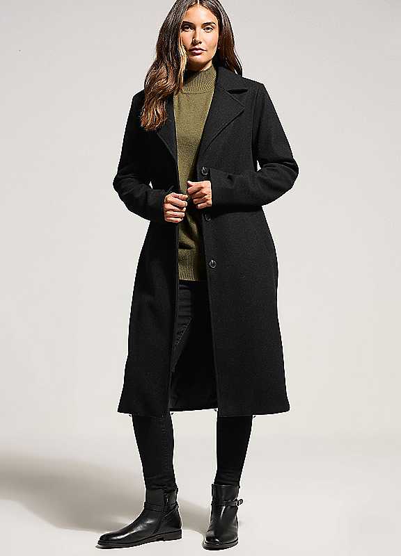 Long Tall Sally Women's Black Tall Formal Midi City Coat In Size 8 - Image 2