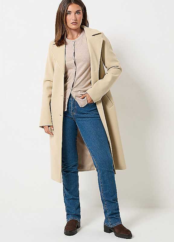 Long Tall Sally Women's Natural Tall Formal Midi City Coat In | : Size 12 - Image 3