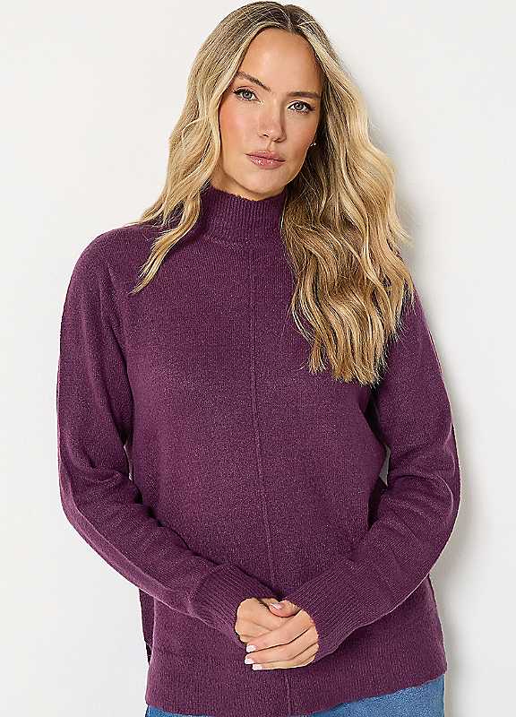 Long Tall Sally Women's Purple Tall High Neck Jumper In | : 22/24 - Image 3