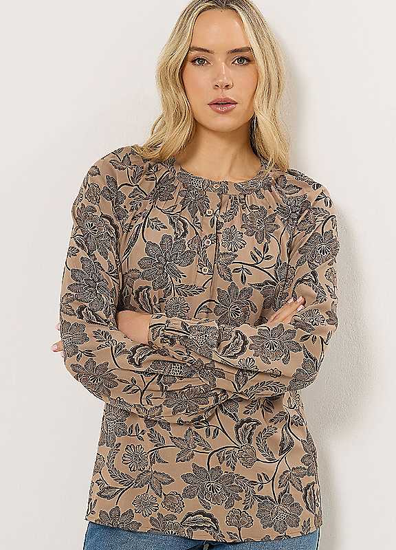 Long Tall Sally Women's Natural Tall Placket Raglan Blouse In | Size: 18 - Image 3