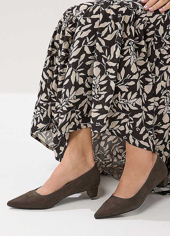 Long Tall Sally Women's Brown Faux Suede Block Heel In Standard Fit In | Size: 10 - Image 2