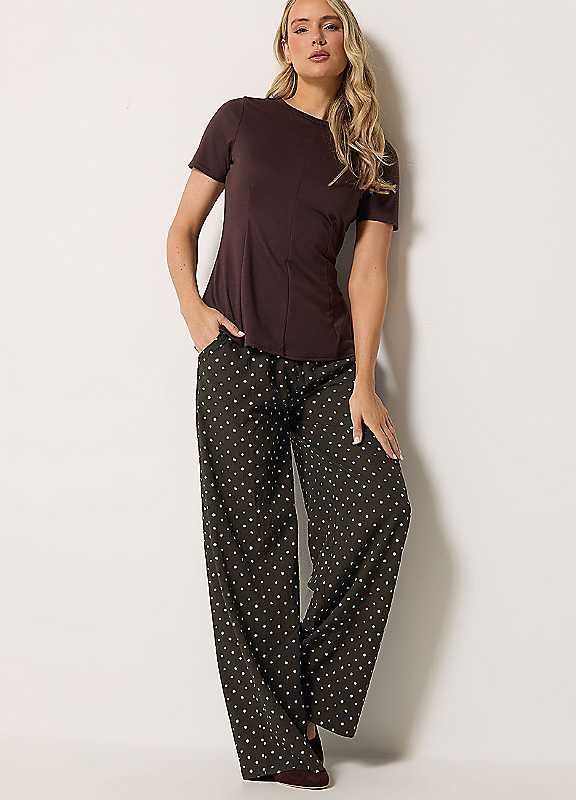 Long Tall Sally Women's Tall Wide Leg Trousers in Brown | Size: 20XL - Image 2