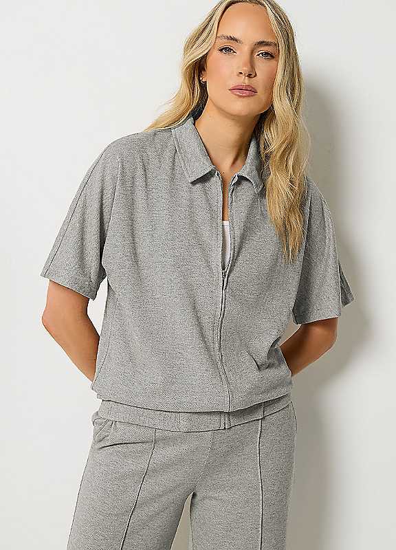 Long Tall Sally Women's Grey Tall Brushed Short Sleeve Jacket In | Size: 16 - Image 3