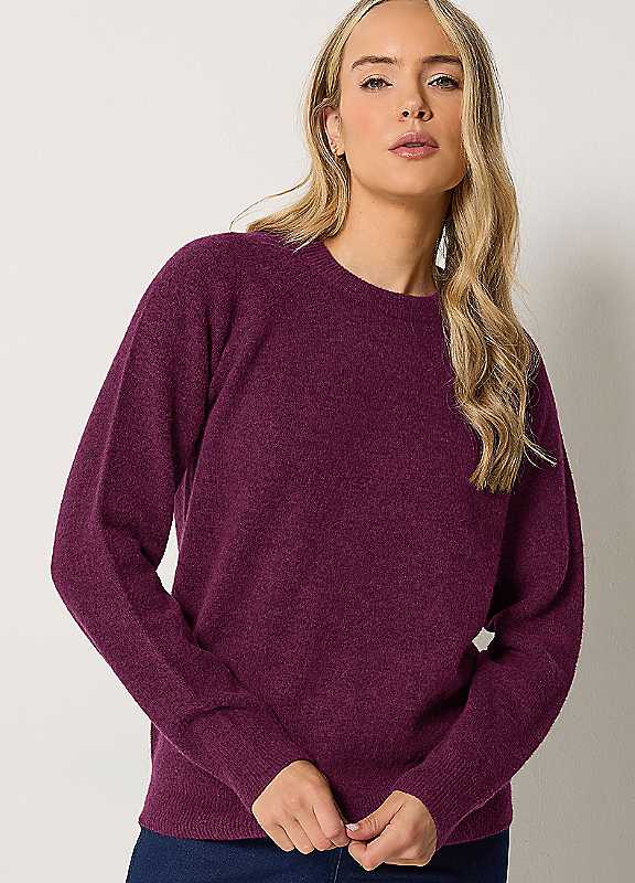 Long Tall Sally Women's Burgundy Tall Knitted Jumper In | Size: 10-12 - Image 3