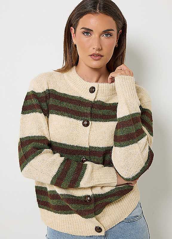 Long Tall Sally Women's Tall Premium Knitted Cardigan Sweater in Natural | Size: 10-12 - Image 2