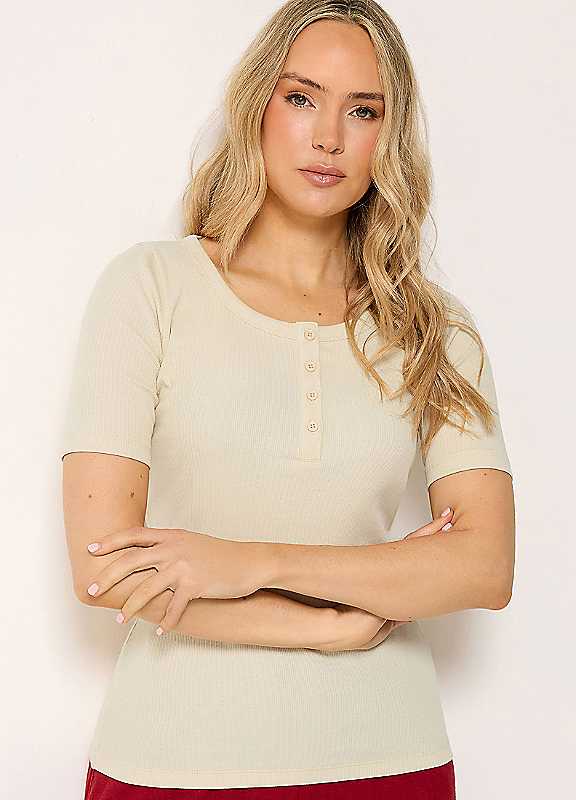 Long Tall Sally Women's Lemon Tall Ribbed T-Shirt In Size 20 - Image 4