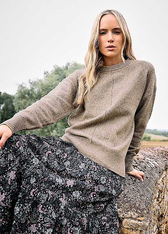 Long Tall Sally Brown Seam Front Jumper