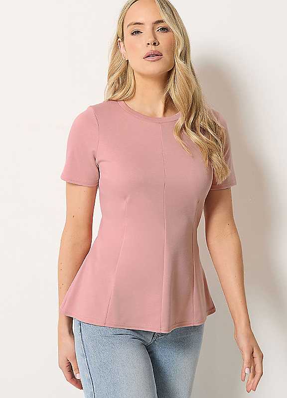 Long Tall Sally Women's Tall Seam Front Peplum Top in Pink | Size: 14 - Image 3