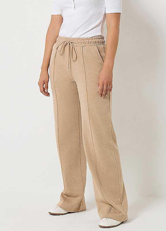 Long Tall Sally Women's Tall Wide Leg Joggers Pants in Natural | Size: 10XL - Image 3