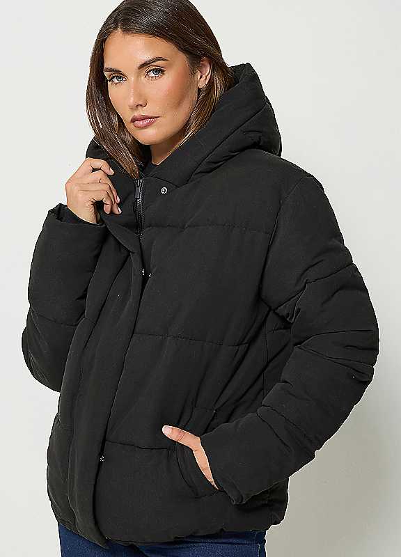 Long Tall Sally Women's Black Tall Padded Coat In | Size: 20 - Image 2