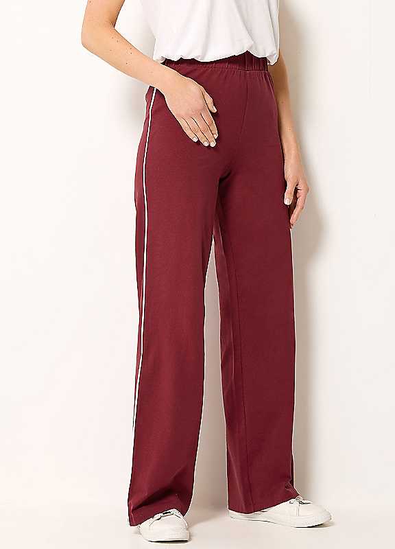 Lts Women's Red Tall Burgundy Side Stripe Cotton Wide Leg Leggings Size 22 - Image 3