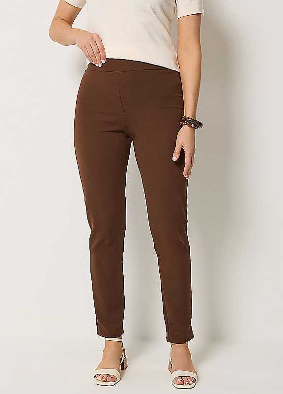 Long Tall Sally Women's Tall Slim Leg Trousers in Chocolate | Size: 14XL - Image 3